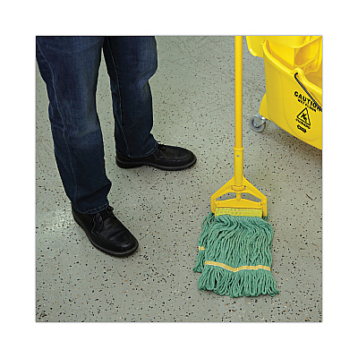 Boardwalk Super Loop Wet Mop Head, Cotton/Synthetic Fiber, 5" Headband, Small Size, Green, 12/Carton (BWK501GN)