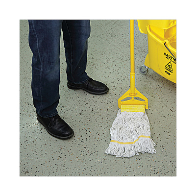 Boardwalk Super Loop Wet Mop Head, Cotton/Synthetic Fiber, 5" Headband, Small Size, White, 12/Carton (BWK501WH)