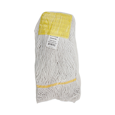 Boardwalk Super Loop Wet Mop Head, Cotton/Synthetic Fiber, 5" Headband, Small Size, White, 12/Carton (BWK501WH)