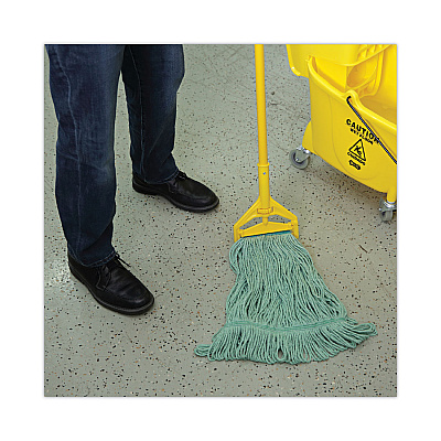 Boardwalk Mop Head, Premium Standard Head, Cotton/Rayon Fiber, Medium, Green, 12/Carton (BWK502GNNB)