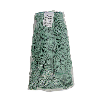 Boardwalk Mop Head, Premium Standard Head, Cotton/Rayon Fiber, Medium, Green, 12/Carton (BWK502GNNB)
