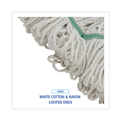Boardwalk Mop Head, Premium Standard Head, Cotton/Rayon Fiber, Medium, White (BWK502WHNB)