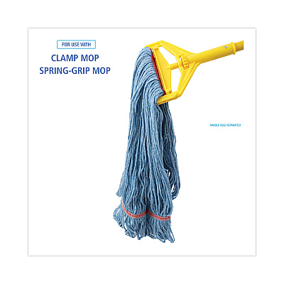 Boardwalk Super Loop Wet Mop Head, Cotton/Synthetic Fiber, 1" Headband, Large Size, Blue, 12/Carton (BWK503BLNB)