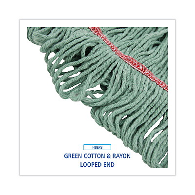 Boardwalk Mop Head, Premium Standard Head, Cotton/Rayon Fiber, Large, Green (BWK503GNNB)