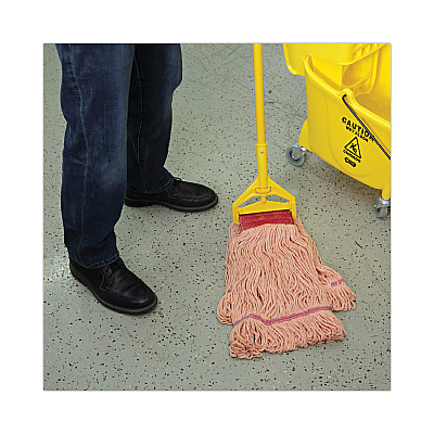 Boardwalk Super Loop Wet Mop Head, Cotton/Synthetic Fiber, 5" Headband, Large Size, Orange, 12/Carton (BWK503OR)