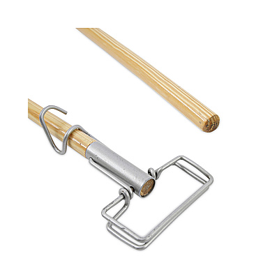 Boardwalk Spring Grip Metal Head Mop Handle for Most Mop Heads, Wood, 60", Natural (BWK609)