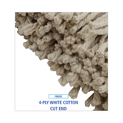 Boardwalk Cut-End Lie-Flat Wet Mop Head, Cotton, 16oz, White, 12/Carton (BWK716CCT)