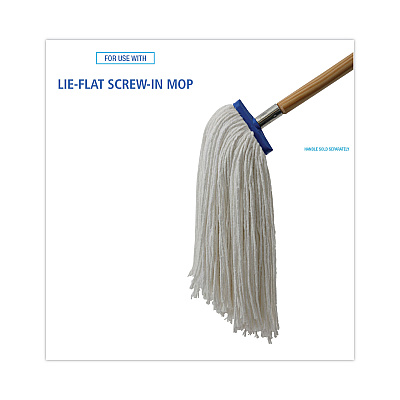 Boardwalk Cut-End Lie-Flat Wet Mop Head, Rayon, 16oz, White, 12/Carton (BWK716RCT)