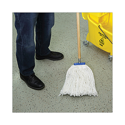 Boardwalk Cut-End Lie-Flat Wet Mop Head, Rayon, 16oz, White, 12/Carton (BWK716RCT)
