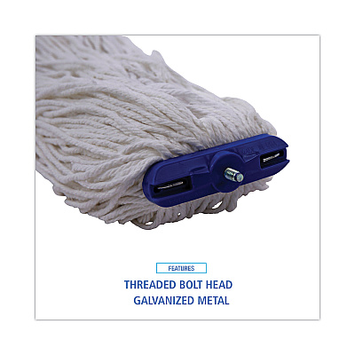 Boardwalk Cut-End Lie-Flat Wet Mop Head, Rayon, 16oz, White (BWK716REA)