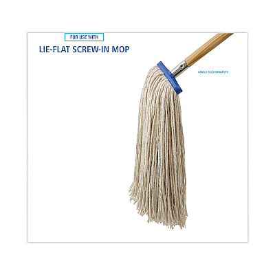 Boardwalk Mop Head, Economical Lie-Flat Head, Cotton Fiber, 20 oz, White, 12/Carton (BWK720C)