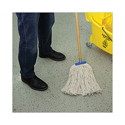 Boardwalk Mop Head, Economical Lie-Flat Head, Cotton Fiber, 20 oz, White, 12/Carton (BWK720C)