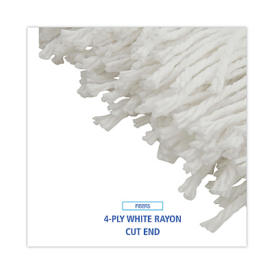 Boardwalk Mop Head, Economical Lie-Flat Head, Rayon Fiber, 20oz, White, 12/Carton (BWK720R)