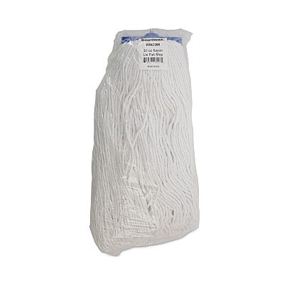 Boardwalk Mop Head, Economical Lie-Flat Head, Rayon Fiber, 20oz, White, 12/Carton (BWK720R)