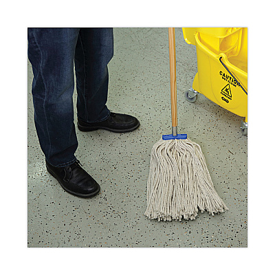 Boardwalk Cut-End Lie-Flat Wet Mop Head, Cotton, 24oz, White (BWK724CEA)
