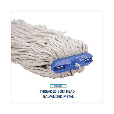 Boardwalk Cut-End Lie-Flat Wet Mop Head, Cotton, 24oz, White (BWK724CEA)