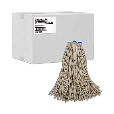 Boardwalk Cut-End Lie-Flat Wet Mop Head, Cotton, 24oz, White (BWK724CEA)