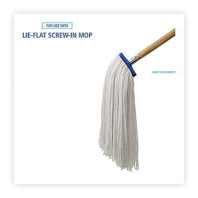 Boardwalk Cut-End Lie-Flat Wet Mop Head, Rayon, 24oz, White, 12/Carton (BWK724RCT)
