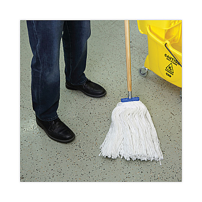 Boardwalk Cut-End Lie-Flat Wet Mop Head, Rayon, 24oz, White, 12/Carton (BWK724RCT)