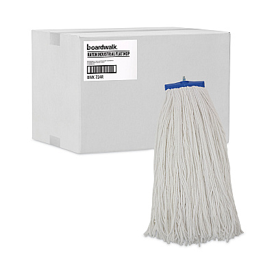 Boardwalk Cut-End Lie-Flat Wet Mop Head, Rayon, 24oz, White, 12/Carton (BWK724RCT)