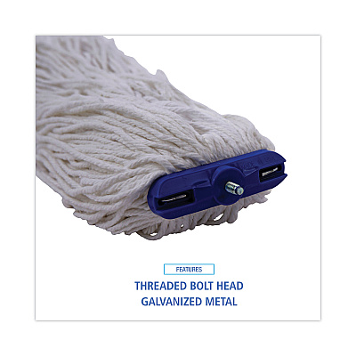 Boardwalk Cut-End Lie-Flat Wet Mop Head, Rayon, 24oz, White (BWK724REA)