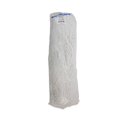 Boardwalk Mop Head, Economical Lie-Flat Head, Rayon Fiber, 32-Oz., White, 12/Carton (BWK732R)