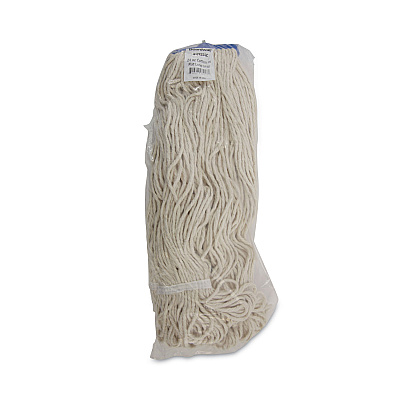Boardwalk Mop Head, Lie-Flat Head, Cotton Fiber, 24 oz, White, 12/Carton (BWK824C)