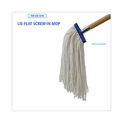 Boardwalk Mop Head, Lie-Flat Head, Rayon Fiber, 24oz, White, 12/Carton (BWK824R)