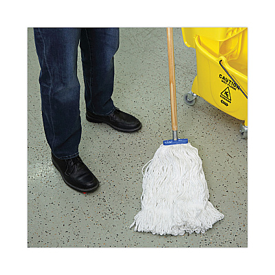 Boardwalk Mop Head, Lie-Flat Head, Rayon Fiber, 24oz, White, 12/Carton (BWK824R)