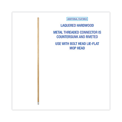 Boardwalk Lie-Flat Screw-In Mop Handle, Lacquered Wood, 1.13" dia x 54", Natural (BWK833)