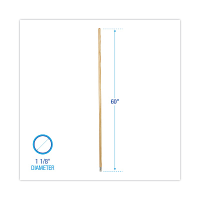 Boardwalk Lie-Flat Screw-In Mop Handle, Lacquered Wood, 1.13" dia x 60", Natural (BWK834)