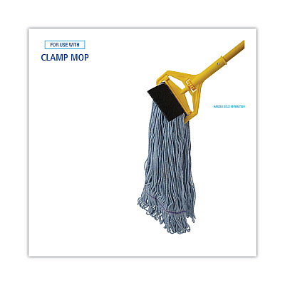 Boardwalk Mop Head, Loop-End, Cotton With Scrub Pad, Large, 12/Carton (BWK903BL)