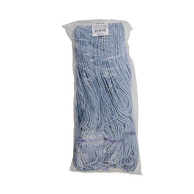 Boardwalk Mop Head, Loop-End, Cotton With Scrub Pad, Large, 12/Carton (BWK903BL)