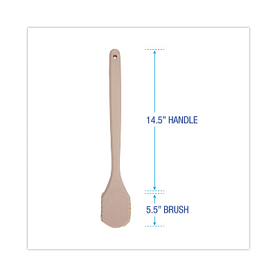 Boardwalk Utility Brush, Cream Tampico Bristles, 5.5" Brush, 14.5" Tan Plastic Handle (BWK4220)