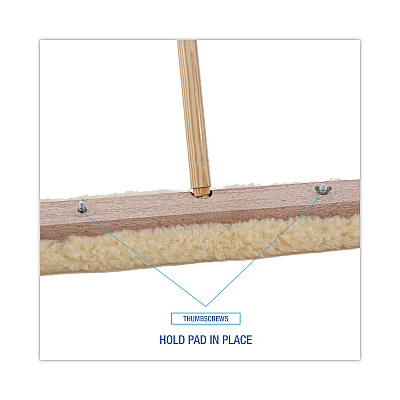 Boardwalk Mop Head, Finish Applicator, Lambswool, 18-Inch, White (BWK4418)