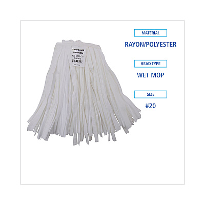 Boardwalk Nonwoven Cut End Edge Mop, Rayon/Polyester, #20, White, 12/Carton (BWKBW2020)