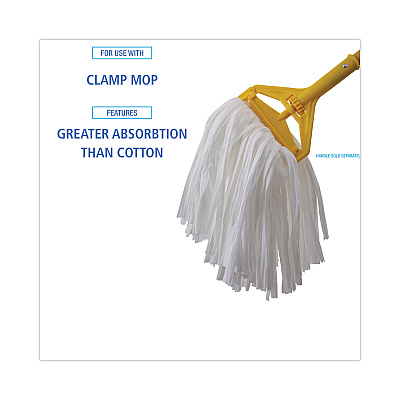 Boardwalk Nonwoven Cut End Edge Mop, Rayon/Polyester, #20, White, 12/Carton (BWKBW2020)