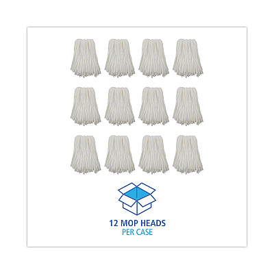 Boardwalk Nonwoven Cut End Edge Mop, Rayon/Polyester, #24, White, 12/Carton (BWKBW2024)