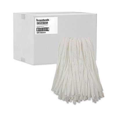 Boardwalk Nonwoven Cut End Edge Mop, Rayon/Polyester, #24, White, 12/Carton (BWKBW2024)
