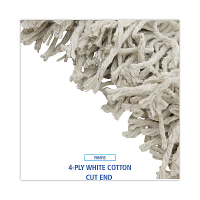 Boardwalk Cotton Mop Head, Cut-End, #32, White, 12/Carton (BWKCM02032S)