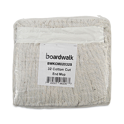 Boardwalk Cotton Mop Head, Cut-End, #32, White, 12/Carton (BWKCM02032S)