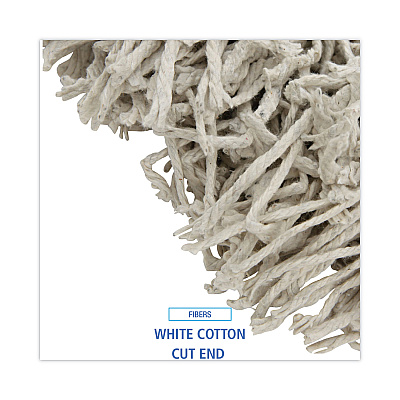 Boardwalk Banded Cotton Mop Heads, 24oz, White, 12/Carton (BWKCM20024)
