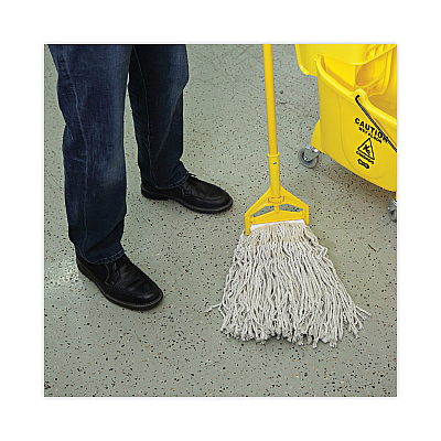 Boardwalk Banded Cotton Mop Heads, 24oz, White, 12/Carton (BWKCM20024)