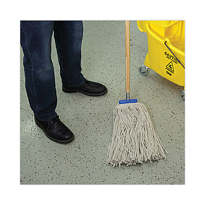 Boardwalk Mop Head, Lie-Flat Head, Cotton Fiber, 24 oz., White, 12/Carton (BWKCM22024)