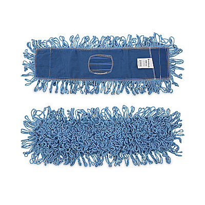 Boardwalk Dry Mopping Kit, 24 x 5 Blue Synthetic Head, 60" Natural Wood/Metal Handle (BWKHL245BSPC)