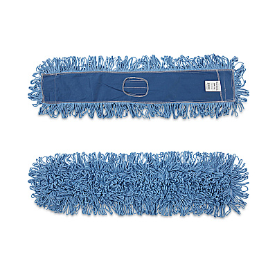 Boardwalk Dry Mopping Kit, 36 x 5 Blue Blended Synthetic Head, 60" Natural Wood/Metal Handle (BWKHL365BSPC)