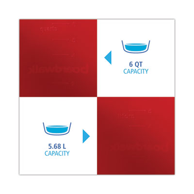 Boardwalk Sanitizing Bucket, 6 qt, Plastic, Red, 8" dia (BWKKP196RD)
