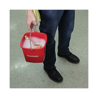 Boardwalk Sanitizing Bucket, 6 qt, Plastic, Red, 8" dia (BWKKP196RD)