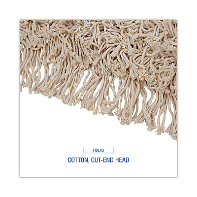 Boardwalk Cotton Dry Mopping Kit, 36 x 5 Natural Cotton Head, 60" Natural Wood Handle (BWKM365C)