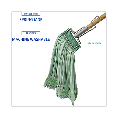 Boardwalk Microfiber Looped-End Wet Mop Head, Large, Green, 12/Carton (BWKMWTLGCT)